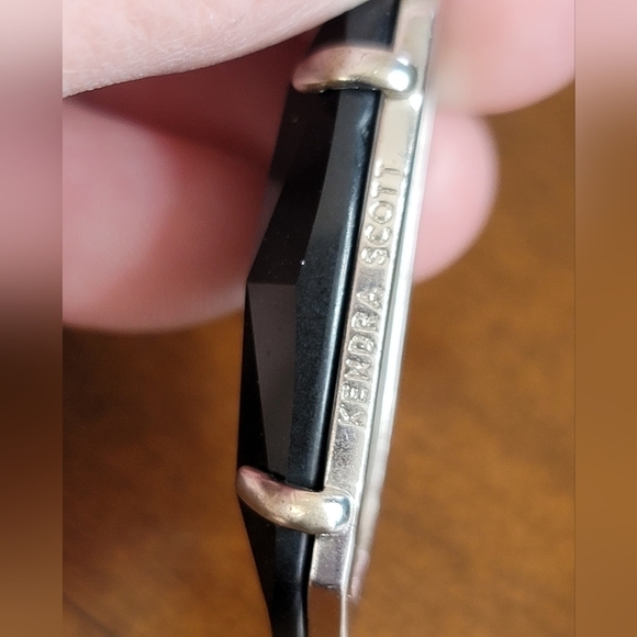 Kendra Scott Esme Earrings Black Silver Tone #860 - Picture 6 of 9